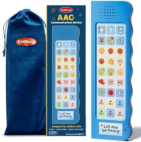 KidBloom AAC Device for Autism, Communication Device for Nonverbal Kids with 6 Programmable Buttons & Adjustable Volume, Sensory Toys for Autistic Kids Ages 3-7