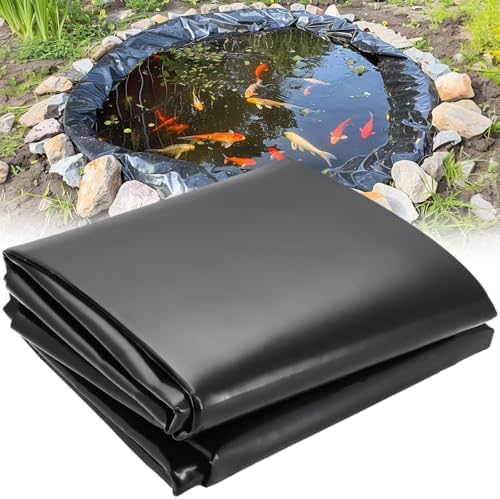 7 x 10 FT Pond Liner, 20 Mil Pond Liners for Outdoor Ponds, HDPE Pond Liner Easy Cutting Puncture Resistant, Pond Liners for Water Garden Fountain Waterfall, Koi Fish Aquaculture Pond