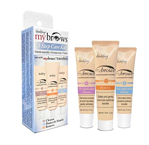 Godefroy Mybrows 3-Step Care Kit for Temporary Tattoos, Eyebrow Transfers, & Brow Stamps