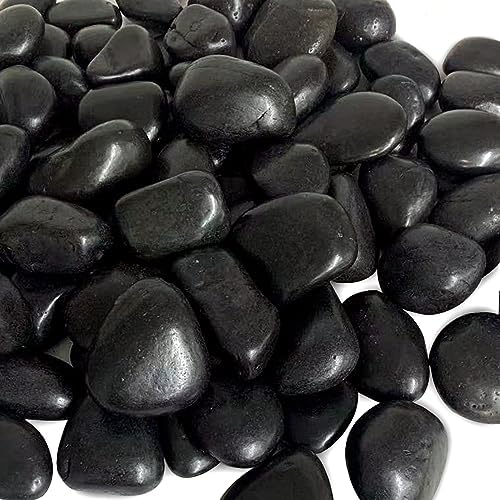 5 Pounds Black Natural Decorative River Pebbles – 2-3 Inch Black Polished Decorative Pebbles for Garden Landscaping, Home Décor, Outdoor Paving River Rocks, Rocks for Painting
