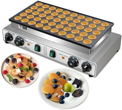 Mini Pancake Maker 50pcs Dutch Pancake Maker 1900W Mini Pancakes Maker Machine Commercial Electric Dutch Pancakes Maker, Non-stick hotcakes Maker for Restaurant