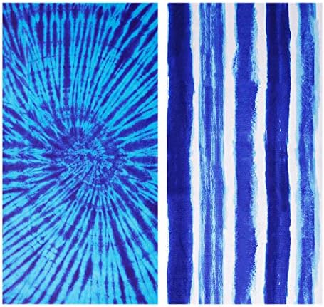 2 Packs Oversized Beach Towel Set Extra Large Big XL Pool Camping Swim Clearance Towels 36x72 Soft Blanket Cruise Essentials Accessories Must Haves Vacation Necessities Adult Gifts Stripe Boho Blue