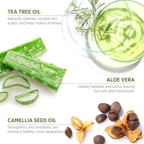 RoyceDerm Tea Tree Therapeutic Conditioner: Hydrating Conditioner for Itchy, Flaky Scalp - Soothing Botanical Formula with Tea Tree, Aloe, Camellia Seed Oil, Paraben & Sulfate Free