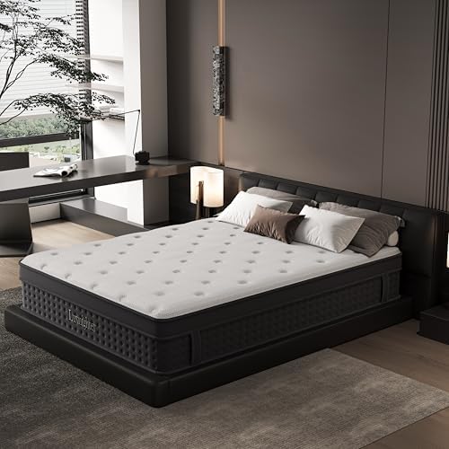 King Size Mattress, 12 Inch King Mattress in a Box, Cooling Matress with Memory Foam & Individual Pocket Springs for Pressure Relief & Spinal Alignment, Zoned Back Support & Motion Isolation