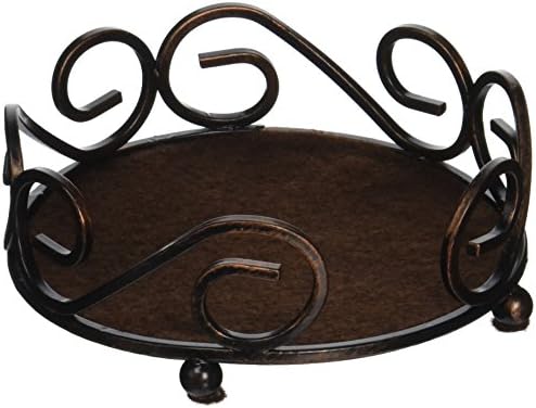 Thirstystone Bronze Cast Iron Scroll Coaster Holder Holds 4-4” Round Coasters