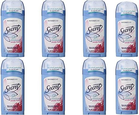 Secret Invisible Solid Powder Fresh Scent Antiperspirant & Deodorant 2.6 Oz (Pack of 8)