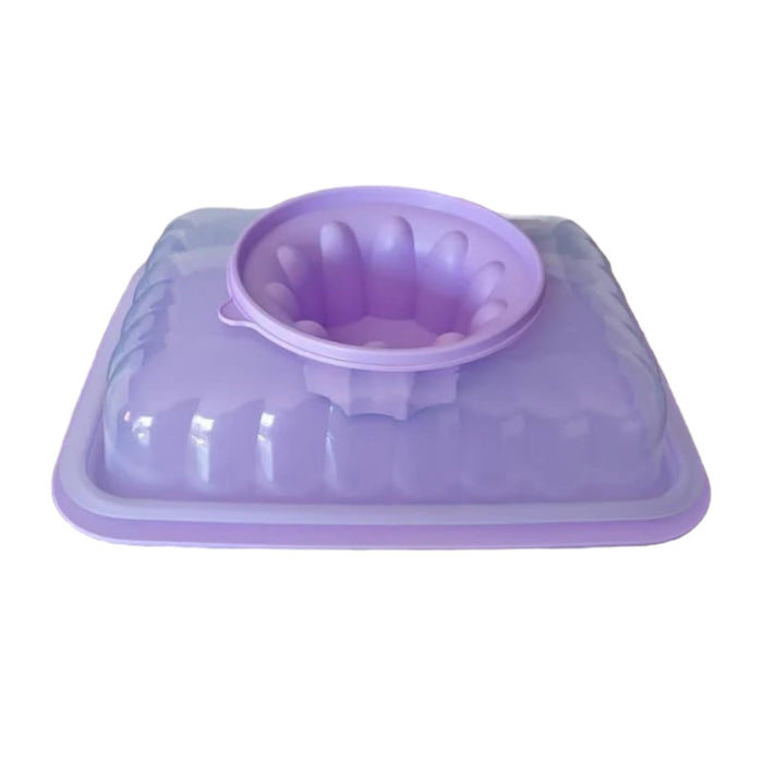 Tupperware Jumbo Rectangular Jel Ring Party Mold Jello Mold 3L / 12.5 Cup Purple