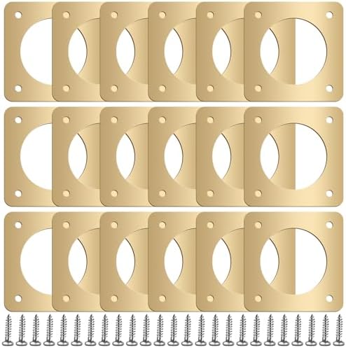 Hotop 18 Pieces Metal Bird House Guard Portal Bird House Hole Protector with Copper Opening Protector Guards for Eastern Bluebird Rooms Sparrow Houses (1 1/4'' Opening)