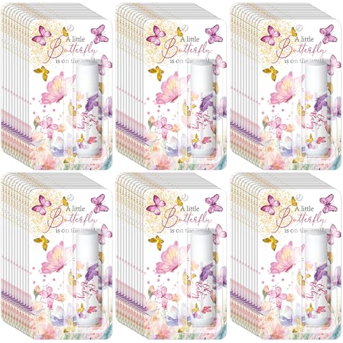 30 Pack Butterfly Baby Shower Games Prizes Party Gifts Bulk Lip Balms Favors for Winners Adults Guests Gender Reveal Favors Decorations Baby Shower Souvenirs Gift Bags Stuffers
