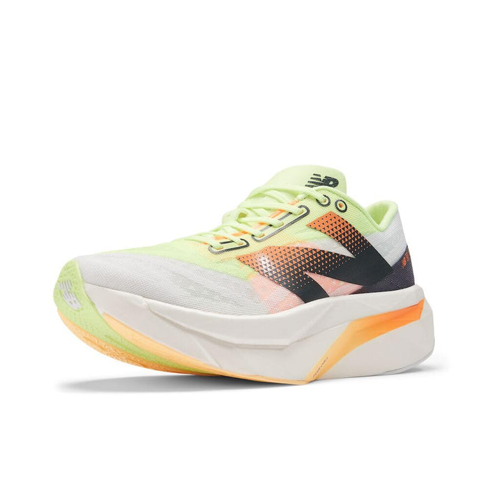 New Balance Women's FuelCell SuperComp Elite V4 Running Shoe, White/Bleached Lime Glo/Hot Mango, 10 Wide