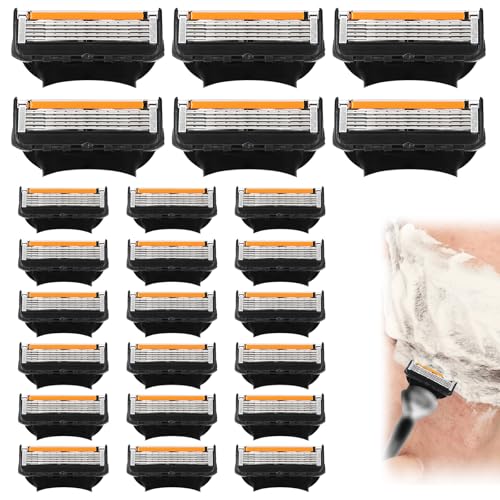 24 Replacement Razor Blades for Men – Compatible with ProGlide &Razor Systems, 5-Blade Refills, Wet Shave, Value Pack, Smooth & Precise"