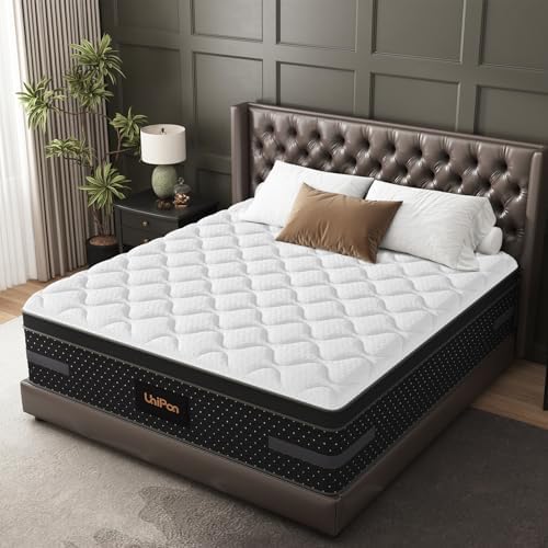 Firm Queen Mattress, 14 Inch Hybrid Bed Mattresses for Back Pain Relief Extra Lumbar Support Motion Isolation with 760+ Pocket Springs, Fiberglass-Free 365 Night Trial