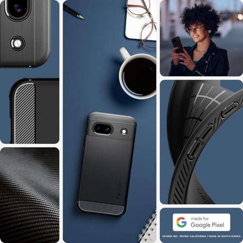 Spigen Rugged Armor Designed for Pixel 8a Case (2024) [Military-Grade Protection] - Matte Black