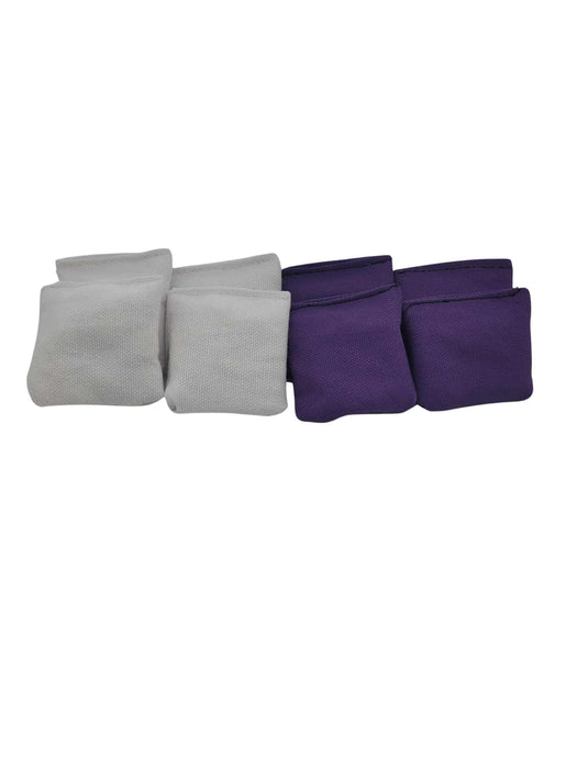 2 inch purple and white mini tabletop cornhole bags mini bean bag toss