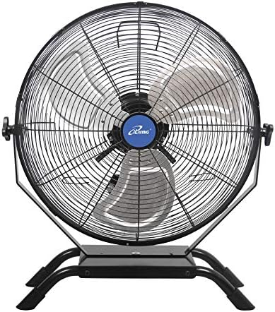 iLiving Wall Mounted/Floor Stand Variable 20 Inches Speed Indoor/Outdoor Fan, Industrial grade for Patio, Greenhouse, Garage, Workshop, and Loading Dock, 4650 CFM, Black