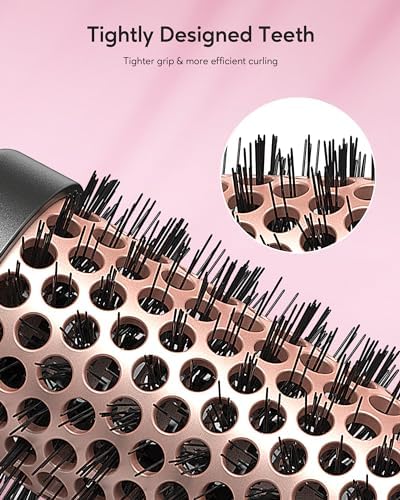 Wavytalk Thermal Brush for Blowout Look, Blowout Express 1.5 Inch Ionic Thermal Round Brush Makes Hair Smoother Get Natural Curls, Dual Voltage, Easy to Use