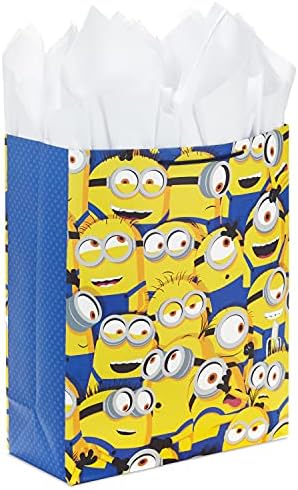 Hallmark 15" Extra Large Gift Bag with Tissue Paper (Minions) for Kids, Birthdays, Christmas