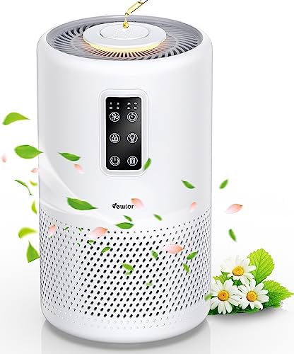 Air Purifiers for Home Large Room up to 1600ft², VEWIOR H13 True HEPA Air Purifier for Bedroom with night light, Fragrance Sponge, Sleep Mode, Timer, Lock, Air Cleaner for Wildfire Smoke Odor Dander