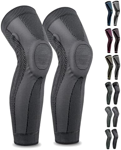 Full Leg Sleeves Long Compression Leg Sleeve Knee Sleeves Protect Leg, for Man Women Basketball, Arthritis Cycling Sport