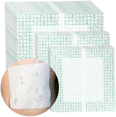 25 Pcs Waterproof Ostomy Bag Shower Cover 10"x10", Stoma Bath Protector Shield Film Adhesive Dressing Bandage for Ostomy Supply Guard Accessory