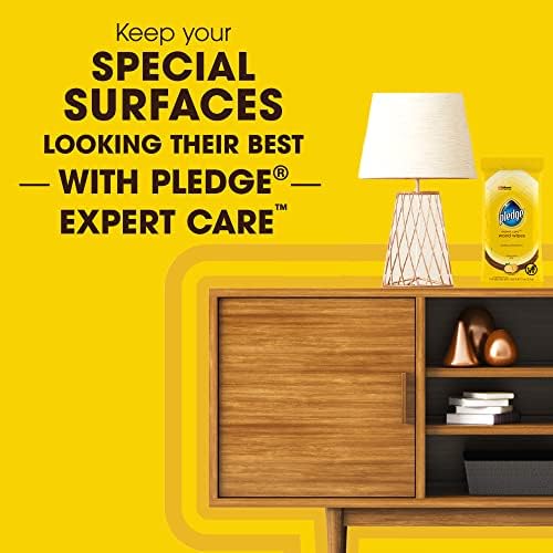 Pledge Expert Care Enhancing Wood Wipes, Lemon Scent, 24 Count (Pack of 6, 144 Total Wipes)