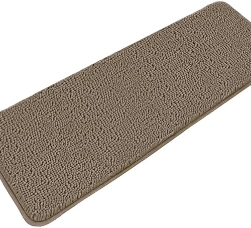 Yeaban Bathroom Runner Rug 24 x 60 Inch – Thick Chenille Long Bath Mat | Absorbent and Washable Extra Large Bath Rug Non-Slip, Plush Runner Rug for Bathroom, Shower, Sink - (Taupe)