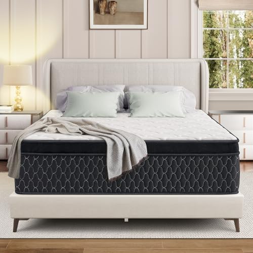 Queen Mattress,14 Inch Memory Foam Hybird Queen Mattress in a Box with Individually Pocket Springs,Motion Isolation,Pressure Relief,Strong Edge Support,Medium Firm