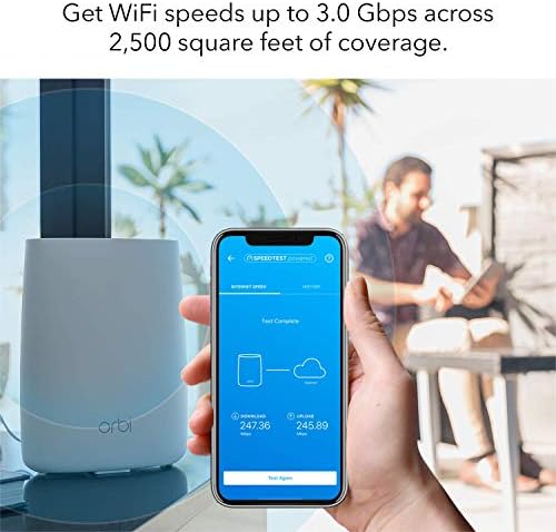 NETGEAR Orbi RBS50 Satellite Home Mesh WiFi Tri-band AC3000 w/ Adapter (Renewed)