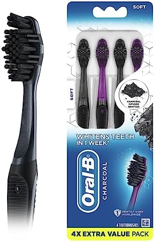 Oral-B Charcoal Toothbrushes, Soft 4ct