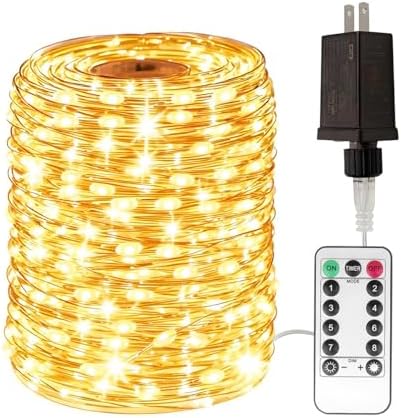 LED Fairy String Lights 200FT 600 LEDs Outside Indoor Plug In String Lights Waterproof Remote Control for Living Bed Room, Backyard, Patio, Garden, Porch, Wedding or Christmas Decorating