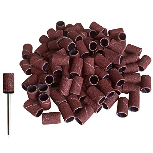 300pcs Sanding Bands Grit #240 for Acrylic Nails for Efile Nail Drill bits with Mandrel