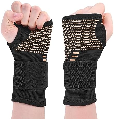 Copper Wrist Compression Sleeves, Comfortable and Breathable for Arthritis, Tendonitis, Sprains, Workout, Carpal Tunnel, Wrist Support for Women and Men