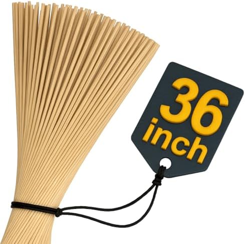 50 Pcs Bamboo Skewers for Grilling – 36 Inch Long Marshmallow Roasting Sticks for Campfire – Smores Sticks for Fire Pit to Making Kabobs, Hot Dog, Fruit, Crafts & Flower Bouquets