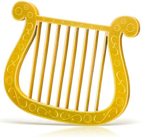 Boao Angel Harp Wooden Halloween Costume Accessory Gold Wooden Angel Harp for Christmas Theme Party Dress up Costume Accessories 10.63 x 8.46 x 0.59 Inches