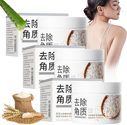 Exfoliante De Arroz para Aclarar La Piel, Exfoliante De Arroz para Blanquear, Exfoliante De Arroz para El Cuerpo Aclarador, Rice Plant Extract Exfoliating Gel (3PCS)