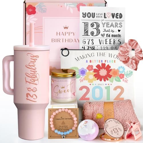 13th Birthday Gifts for Girls - 13 Year Old Girl Gifts Ideas for Offical Teenagers Girls - 13th Birthday Decorations Trendy Teen Girl Stuff - 11 Pieces Best Present for Daughter, Niece
