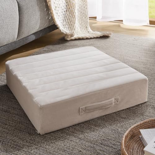 Codi Thick Replacement Couch Cushions, Upholstery Foam with Washable Covers for Sofa Cushion Chair Meditation - 24 × 24 × 5 Inch, High Density Foam, Ivory