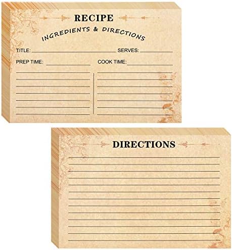 Outus 80 Pack Recipe Cards 4 x 6 Inch Kraft Double Sided Cooking Recipe Cards Stock Thick Card Stock with Lines for Weddings, Bridal Shower, Christmas Gifts(Kraft Color)