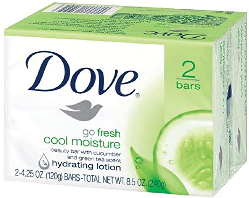 Dove Go Fresh Cool Moisture Beauty Bars, 4 oz bars, 2 ea (Pack of 3)