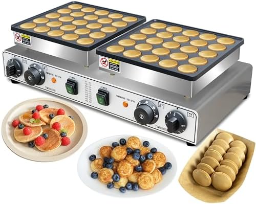 50PCS Mini Pancakes Maker Machine, 110V Electric Commercial Dutch Pancake Maker, Non-stick Small hotcake Maker Mini hotcakes machine for Home Kitchen Restaurant Business