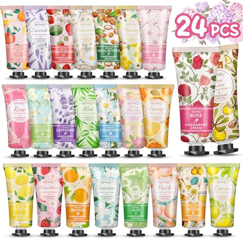 24 Pack Hand Cream Gifts Set For Women, Mini Hand Lotion Travel Size in Bulk for Dry Cracked Hands, Graduation Gifts, Christmas Gifts, Thanksgiving Gifts, Teacher Appreciation Gifts, Party Favors