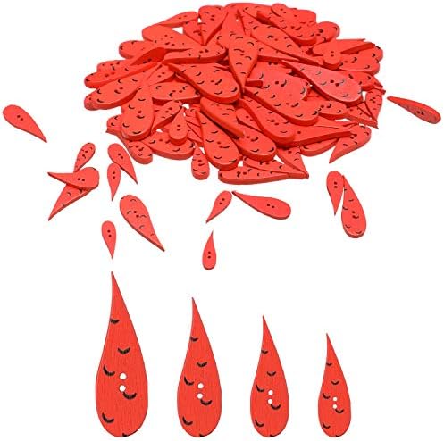 100 Pieces Carrot Nose Buttons Christmas Wooden Buttons for Crafting and Sewing, 4 Sizes