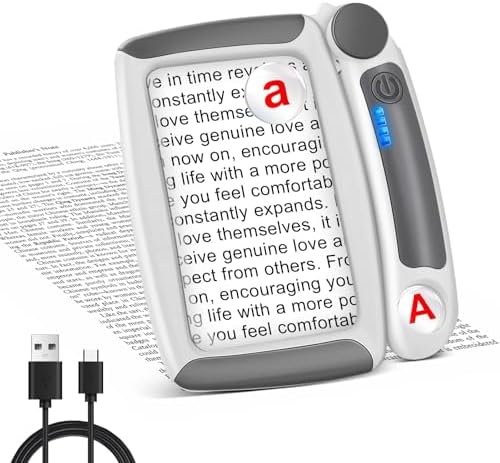 5X 10X 45X Magnifying Glass with Light Rechargeable Magnifying Glass for Reading 20 LED Light Adjusting Brightness Folding Handheld Magnifier for Books Small Print Ideal Gift for Seniors Elderly