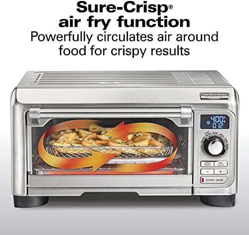 Hamilton Beach Professional Sure-Crisp Digital Air Fryer Toaster Oven Combo with 6-in-1 Functionality, 1500 Watts, 10-inch Pizza / 4 Slice Capacity, Stainless Steel (31241)