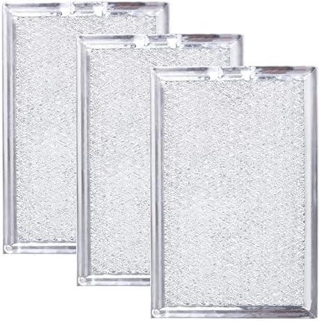 BlueStars WB06X10309 WB06X10359 Microwave Grease Filter Replacement 7.64 x 5.12 - Compatible with G.E LG Kenmore Over-the-range Vent Hood Microwaves - 3 Packs