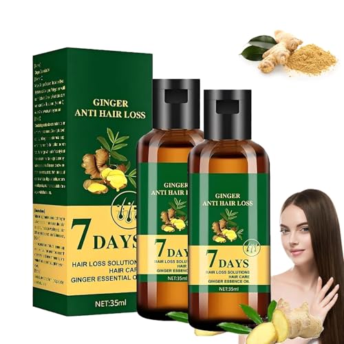 2Pcs Lidoria Ginger Anti Hair Loss 7 Days,Ginger Anti Hair Loss 7 Days,Natural Ginger Hair Growth Serum, Ginger Oil for Hair Growth, Repair Damaged Hair, Nourishes Hair Roots
