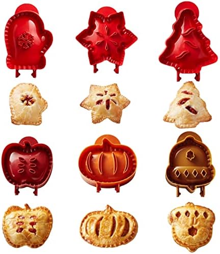 6PCS Mini Hand Pie Molds, Christmas Dough Presser Pocket Pie Molds Fits All Kinds of Festivals and Parties