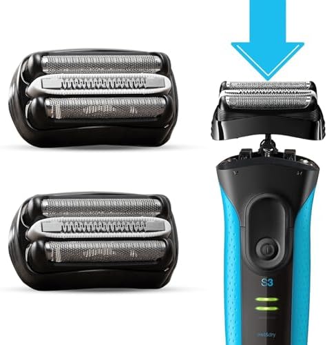 2Pack 32B S3 Electric Replacement Shaver Head for Braun Series 3 Shaving Razors, Compatible with S3 3040s 3080s-4 370cc 3070cc 3000s 3010, 3090cc Etc.