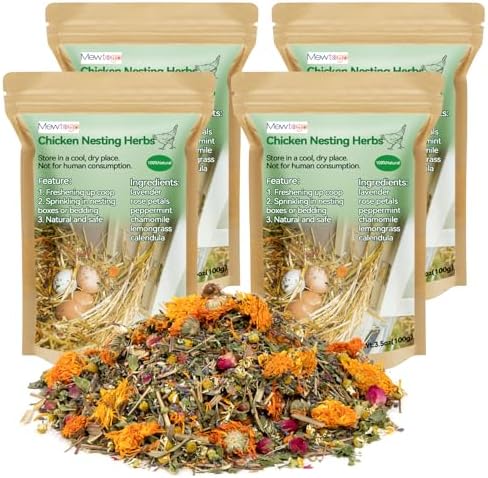 14 Oz Chicken Nesting Herbs - Natural Nesting Box Feed Herbs in 6 Dried Flower & Herbs for Freshening Bedding Chicken Coop Create Comfortable Environment