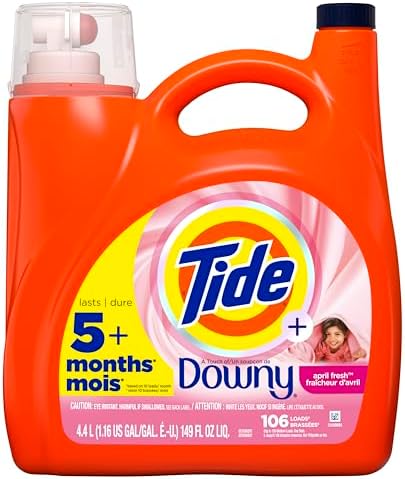 Tide Plus A Touch of Downy Liquid Laundry Detergent, April Fresh, 149 fl oz, 106 loads, HE Compatible